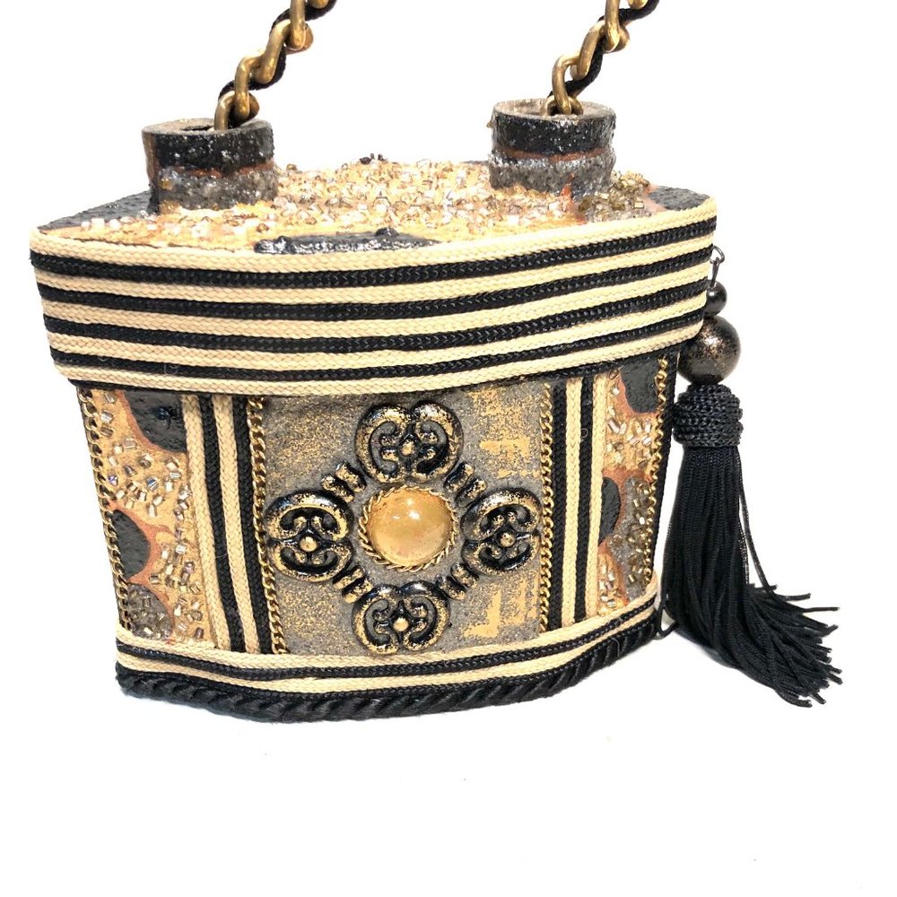 Vtg Philippines Beaded Box Evening Bag